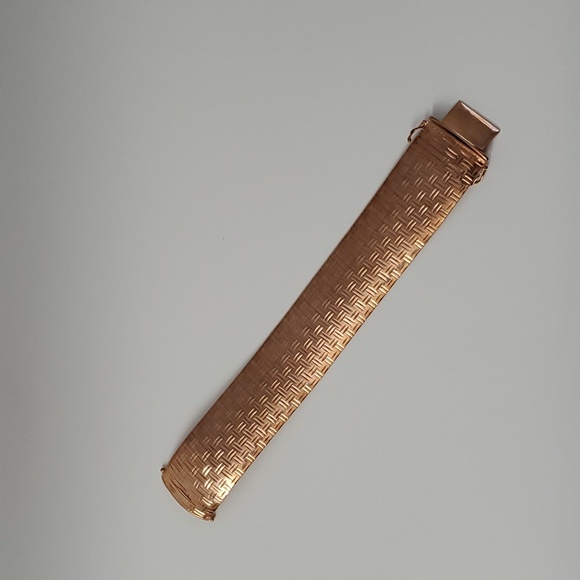 Vintage Jewelry - Sterling Silver 925 Wide Bracelet Rose Gold